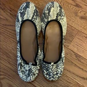 J crew snake skin flats